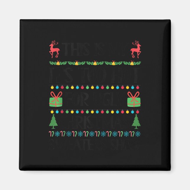 Imán Noches graciosas muy Navidades feas sudorosas muje (Frente)