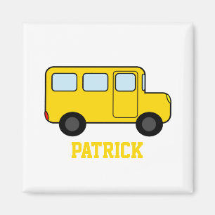 Imán Nombre amarillo del personalizado del autobús