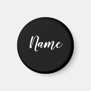 Imán Nombre blanco sobre fondo negro
