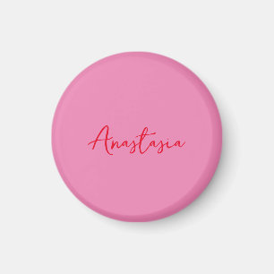 Imán Nombre caligráfico profesional personalizado rosa