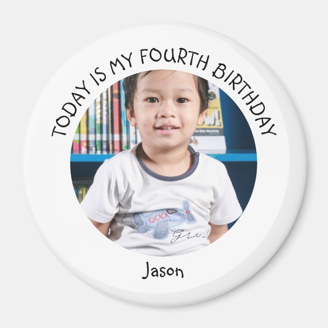 Imán Nombre de año de Personalizado lindo foto de fiest (Frente)