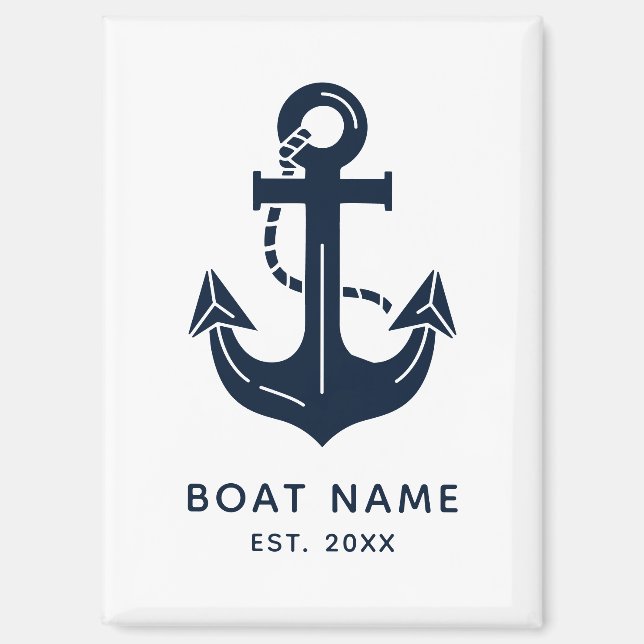Imán Nombre de barco ancla náutica (Anverso)