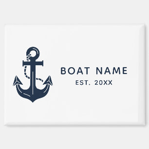 Imán Nombre de barco náutico personalizado Ancla