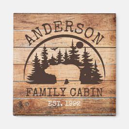 Imán Nombre de cabina familiar madera rústica personali