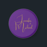 Imán Nombre de caligrafía Minimalista moderna boda<br><div class="desc">Puede cambiar fácilmente las fuentes y los colores. También puede agregar su logotipo y la imagen de fondo como desee.</div>