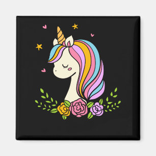 Imán Nombre de chica caprichoso lindo unicornio D