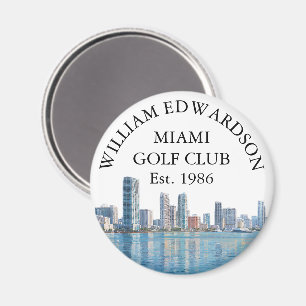 Imán Nombre de club de golf personalizado con el horizo
