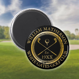 Imán Nombre de club de golf personalizado Sello retro n