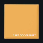 Imán Nombre de color amarillo de Gooseberry de Cabo<br><div class="desc">El cabo Gooseberry,  también conocido como Physalis,  es una planta de la familia de la sombra,  cuyas bayas crecen dentro de una calíx de papel protector.
Aquí,  el distintivo color amarillo cálido de la baya da su nombre a uno de los matices distintivos de Nomencolores.</div>