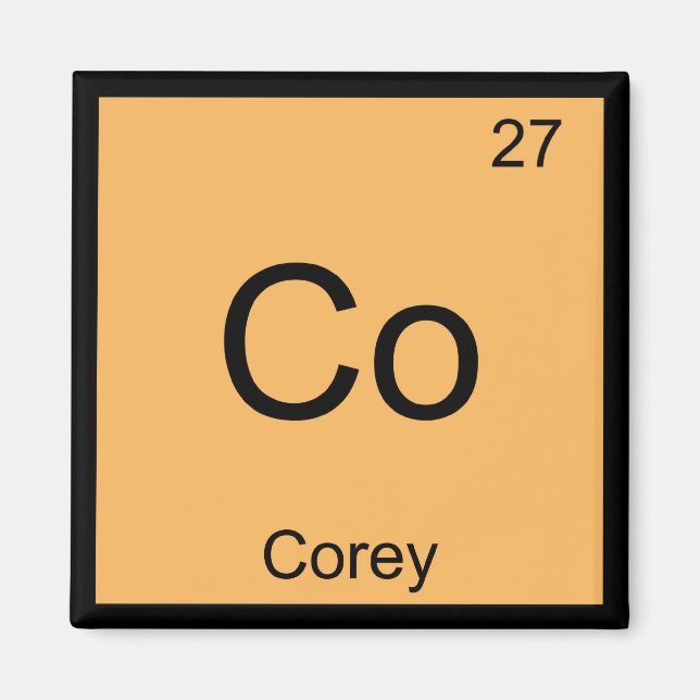 Imán Nombre de Corey Elemento Químico Tabla Periódica (Frente)