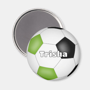 Imán nombre de costumbre con temática de fútbol negro v