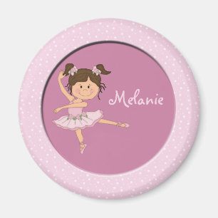 Imán Nombre de encargo de la bailarina 1 rosado lindo
