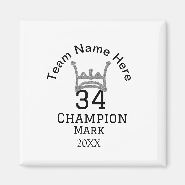 Imán nombre de equipo agregar nombre de jugador fecha d (Frente)