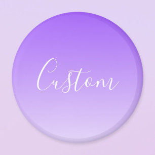 Imán Nombre de escritura cursiva y ombre morado claro e