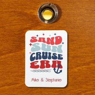 Imán Nombre de familia de crucero retro personalizado