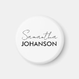 Imán Nombre de guión de monograma | Femeninas Minimalis