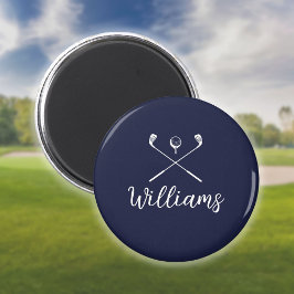 Imán Nombre de guión personalizado Clubes de golf Azul