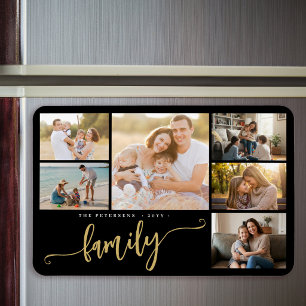 Imán Nombre de la familia personalizado collage de 6 fo