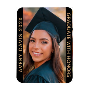 Imán Nombre de la foto del año de graduación con título