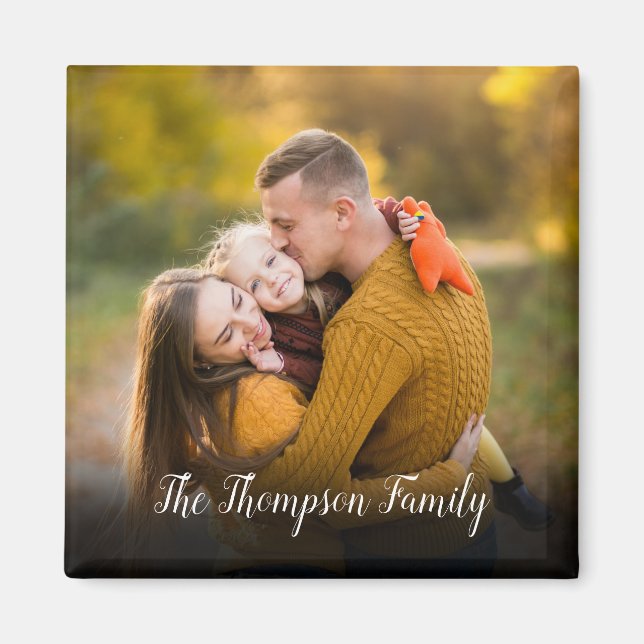 Imán Nombre de la foto del Personalizado moderno simple (Frente)