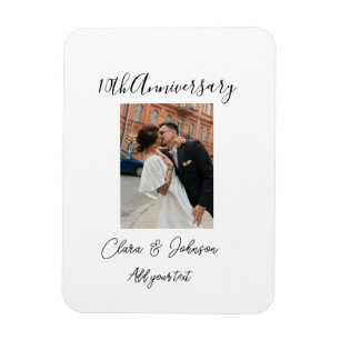 Imán nombre de la pareja de la foto del 10º aniversario