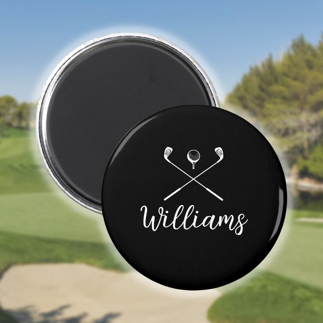 Imán Nombre de Palos de Golf con Letra Personalizada (Custom Script Name Golf Clubs Magnet)