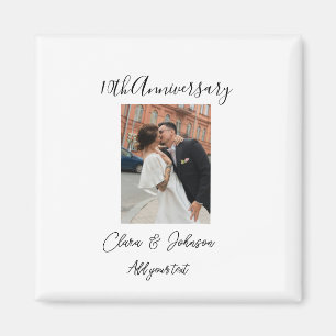 Imán nombre de pareja foto de aniversario de bodas 10 R