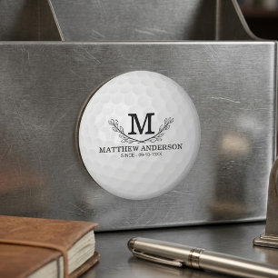 Imán Nombre de patrón de bola de golf personalizado Mon