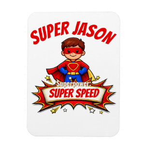 Imán Nombre de superhéroe personalizado para niños y su