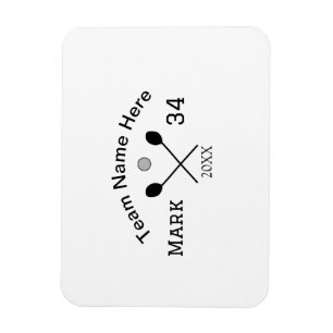 Imán Nombre del equipo aquí añadir número de nombre bol