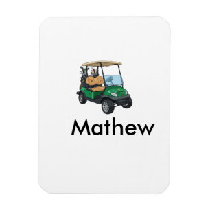 Imán nombre del hombre del coche de golf verde regalos