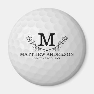 Imán Nombre del patrón de bola de golf personalizado Mo