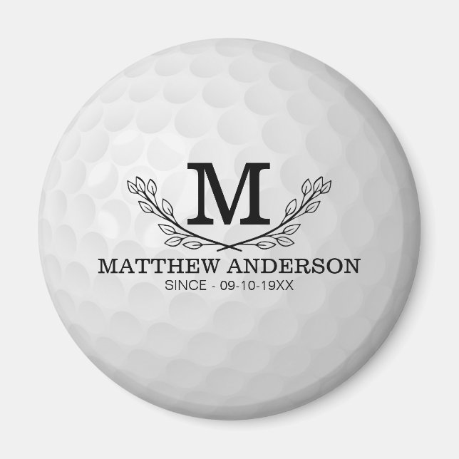 Imán Nombre del patrón de bola de golf personalizado Mo (Frente)