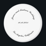 Imán Nombre del personalizar, boda de letras curvadas n<br><div class="desc">Nombre del personalizar,  fecha de las letras negras curvadas imán boda,  favor,  favorece el texto personalizado,  lo personaliza con su propio texto,  información</div>