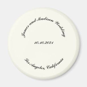 Imán Nombre del personalizar, boda de marfil negro de f