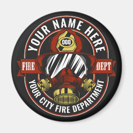 Imán NOMBRE DEL personalizar Bombero Máscara Casco Resc