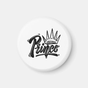 Imán Nombre del príncipe con camiseta de la corona