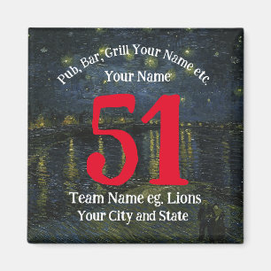 Imán Nombre del Pub Bar Parrilla Número Su Nombre Barba