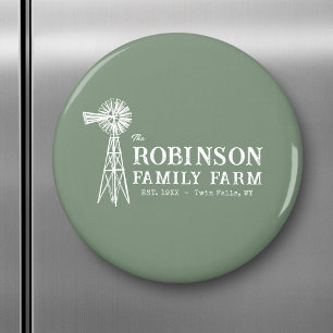 Imán Nombre Familiar Granja Rústico Molino de viento Sa