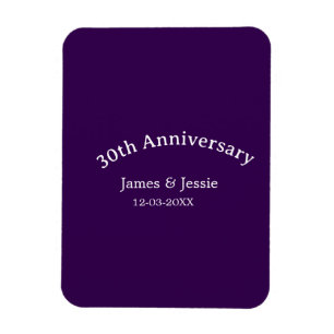 Imán nombre fecha aniversario de bodas 30 años simple p