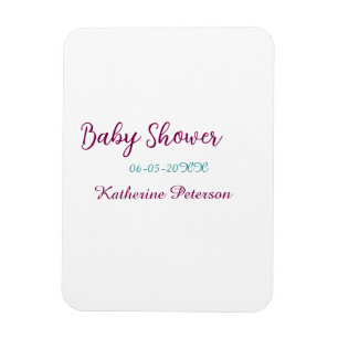 Imán nombre fecha baby shower azul amarillo bebé oreja 
