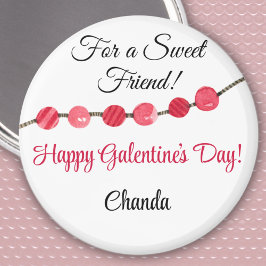 Imán Nombre | Girly Happy Galentine's Day 2.25-in Round