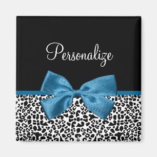 Imán Nombre Giro Leopardo Imprimir Bonito Cobalt Azul C