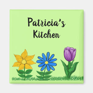 Imán Nombre Kitchen Floral Garden Magnets