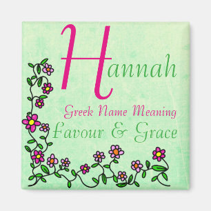 Imán Nombre Magnet Significado, Hannah, Favor y Gracia