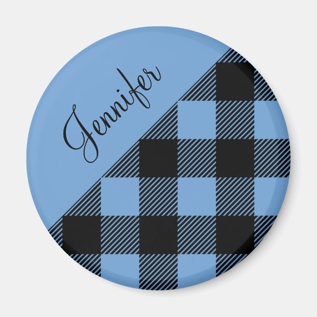 Imán Nombre moderno de la placa de búfalo azul (Frente)