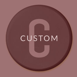 Imán Nombre Monogramado de aspecto moderno | Maroon Red