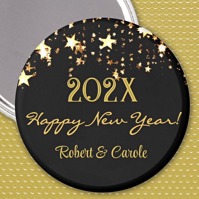 Imán Nombre, Negro y Oro Feliz Año Nuevo 2.25-a favor (Subido por el creador)