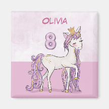 Nombre personalizado 8 cumpleaños caballo rosa con