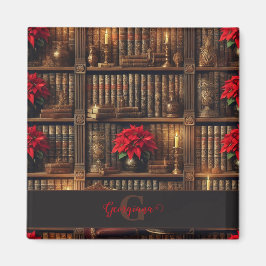 Imán Nombre personalizado Academia oscura Poinsettia es